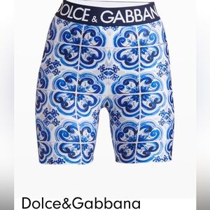 D&G tile print Lycra biker shorts